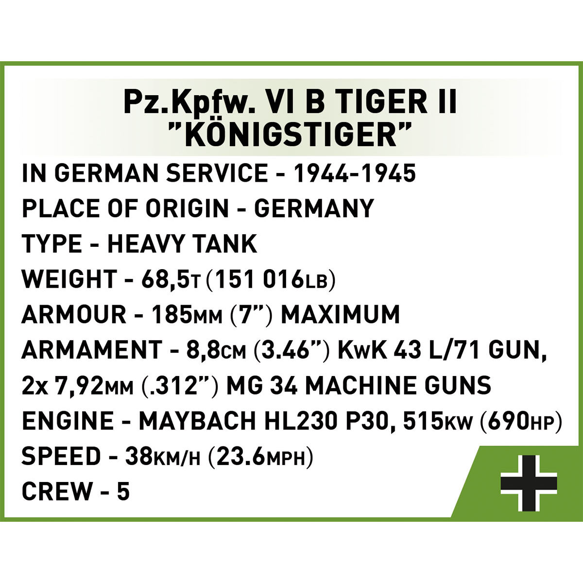 COBI 2732 - PZ.KPFW. VI B TIGER II Königstiger 1:48 - Bild 11