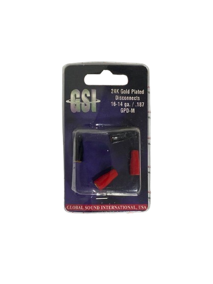 GSI GPDM, Gold-plated copper disconnects, Size 16-14 Gauge (1.5-2.5mm), .187 (4.8mm), Amount: 4 pieces