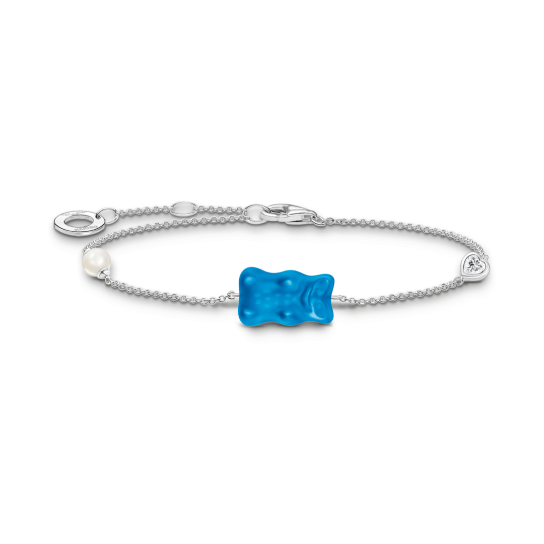 Thomas, Sabo, Armband, Mit, Haribo, Goldbär, Länge, 19, Cm, Blau, Silber, A2151-052-1-L19V, Zubehor, Armreif, Schmuck, Edelstein