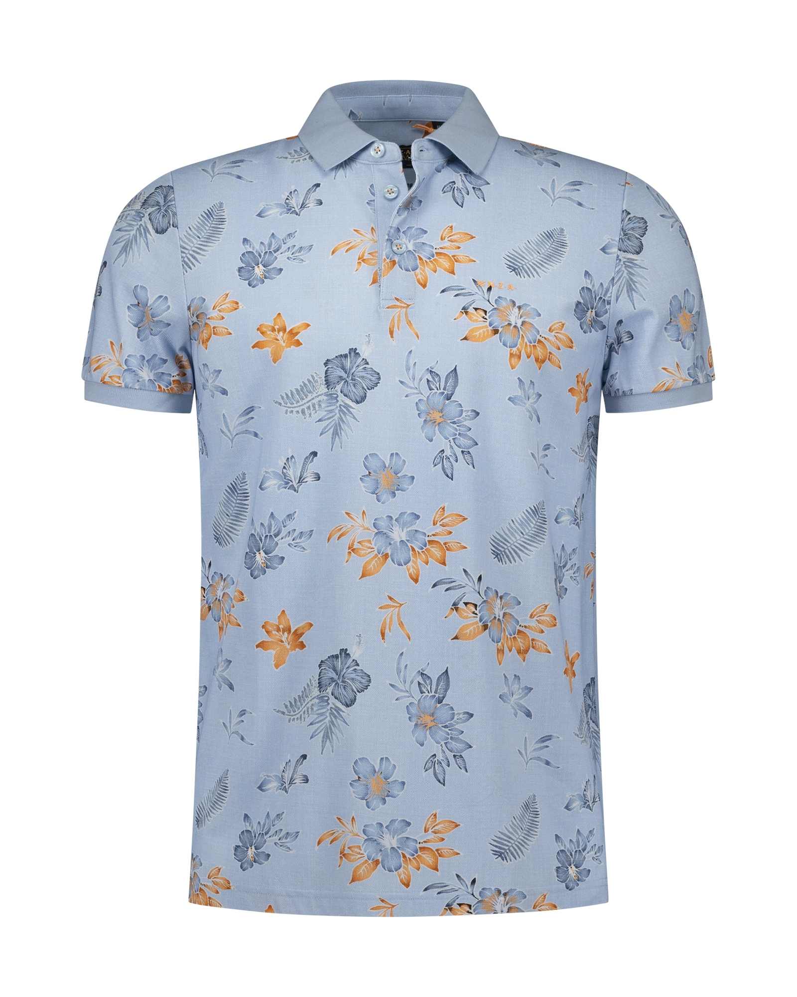 NZA 26CN124SB Poloshirt - Hellblau / Blumen