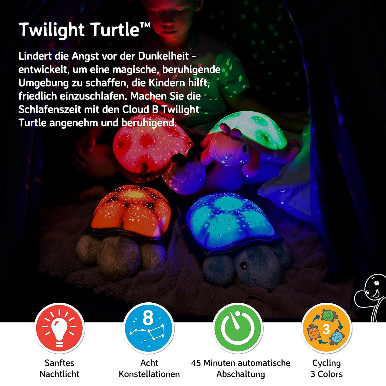 cloud b Einschlafhilfe Twilight Turtle blue, Nachtlicht