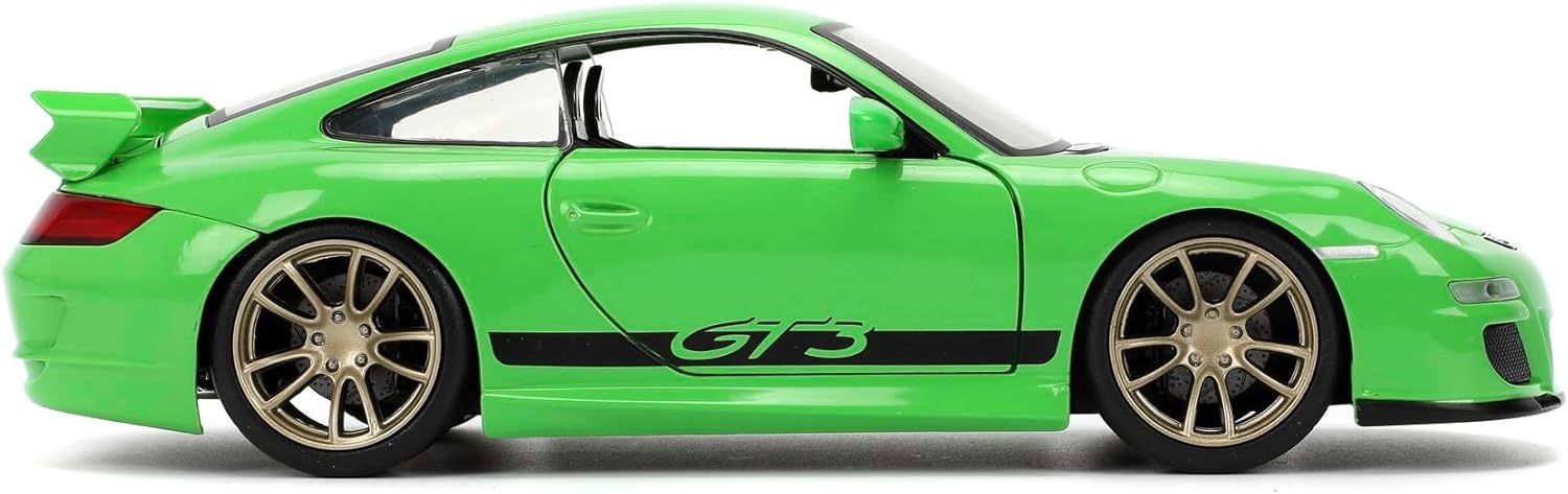 Jada 253203092 Fast & Furious 2007 Porsche 911 GT3 - Modellauto 1:24 Rad, Leichtmetallrad, Autorad, Sprach, Reifen