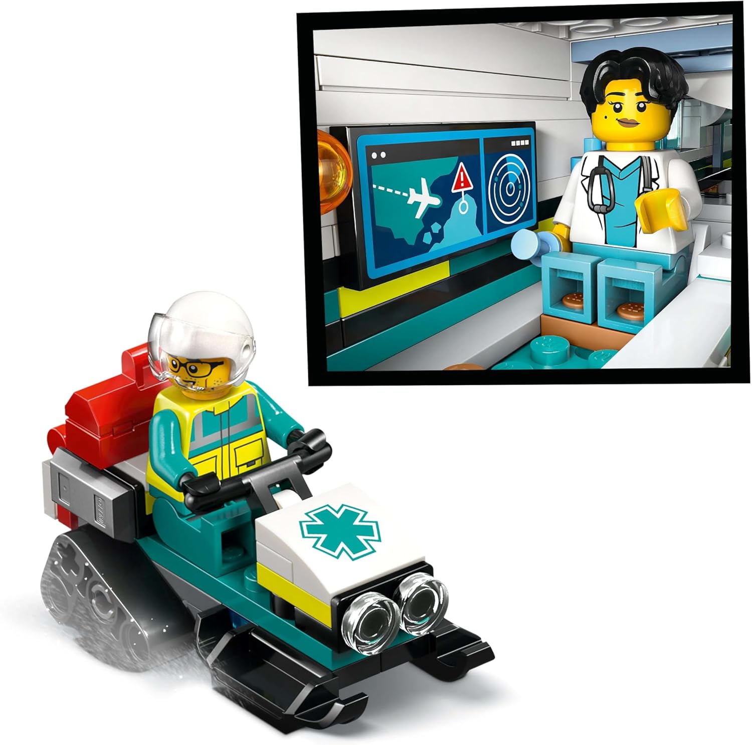LEGO® City 60465 Notfallrettungsflugzeug – Verpackung, Zubehör und Details sichtbar