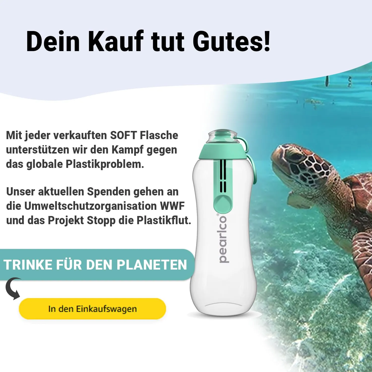 PEARLCO 250166 PearlCo Soft Trinkflasche mit Filter – 0,5 l – Pink