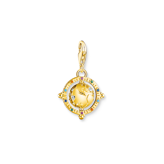 Thomas, Sabo, Armband, Charm-Club, Pendant, 925, Gold, Plated, Yellow, Gold, Glass-Ceramic, Stone, Synthetic, Corundum, Zirconia, Colourful, 1923-488-7, Zubehor, Anhänger, Gold, Schmuck