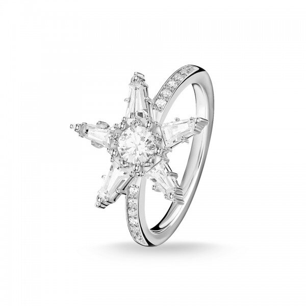 Thomas Sabo Ring, Weiß (TR2271-051-14-52) GR. 52 Platin, Zubehör, Ring, Diamant, Silber