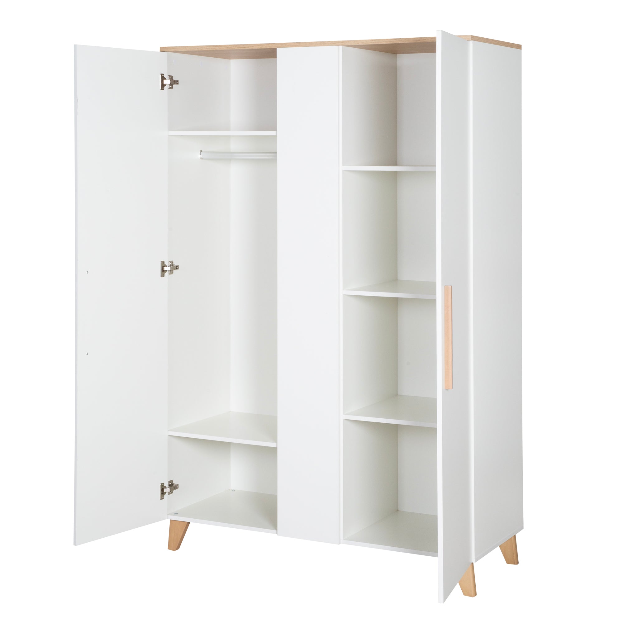 Roba 1622866 Kleiderschrank 2,5 türig Leon weiß – Kleiderschrank 2-türig - Produktbild 6