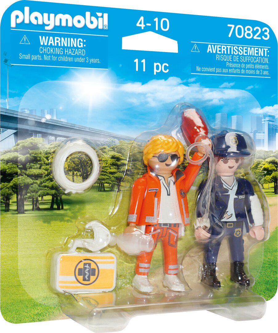 PLAYMOBIL_70823_DuoPack_Notarzt_und_Polizistin, Figur, Person, Gesicht, Kopf
