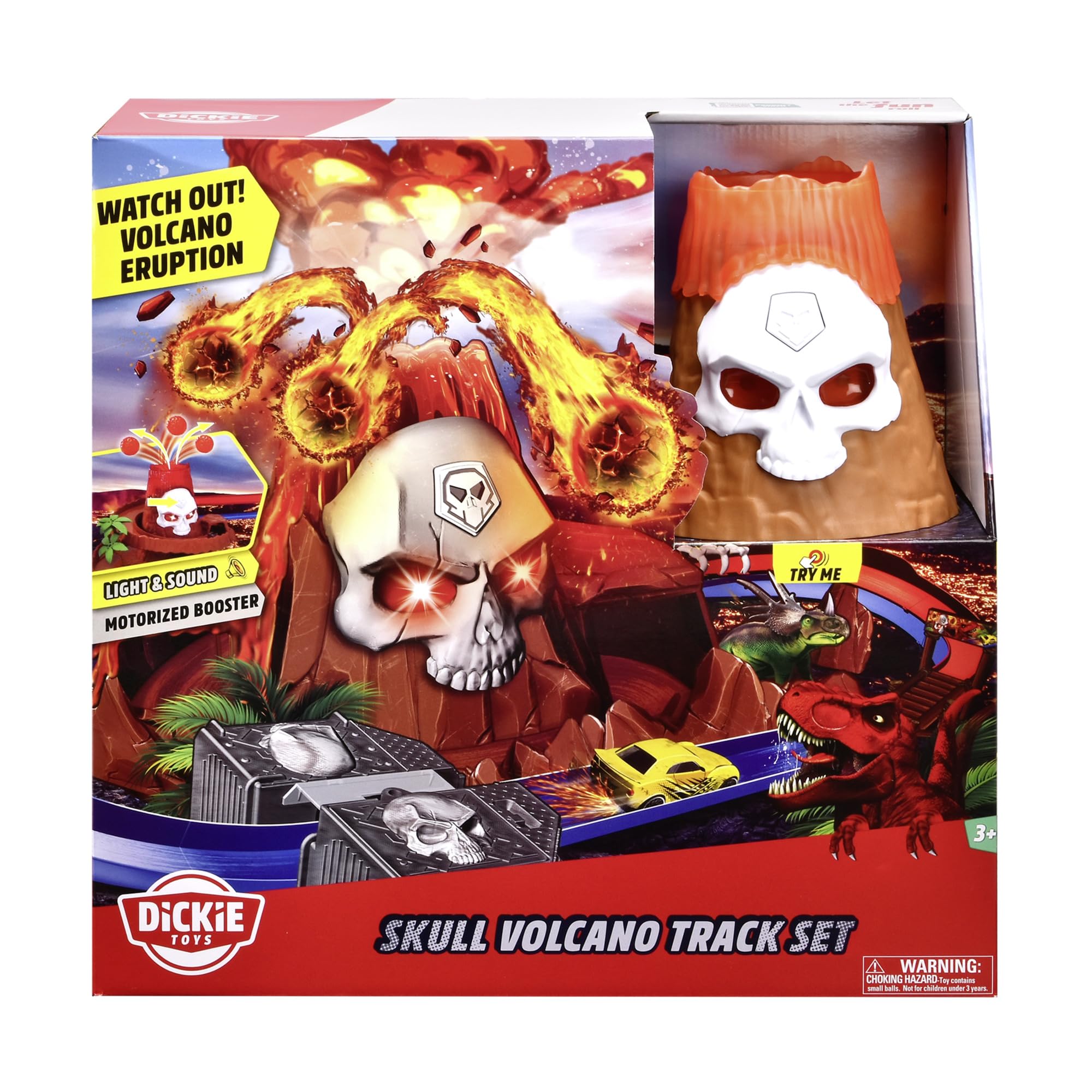 Dickie Skull Vulcano Track Set – Abenteuer-Rennbahn mit Licht. Sound & Dino-Zubehör 203336000