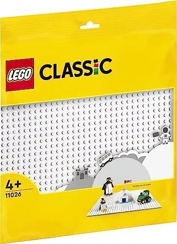 LEGO Classic 11026 – Weiße Grundplatte im Format 25 × 25 cm für Bau- und Ausstellungsprojekte LEGO Classic Weiße Bauplatte 11026 – 32×32 Noppen, weiß, als Baubasis