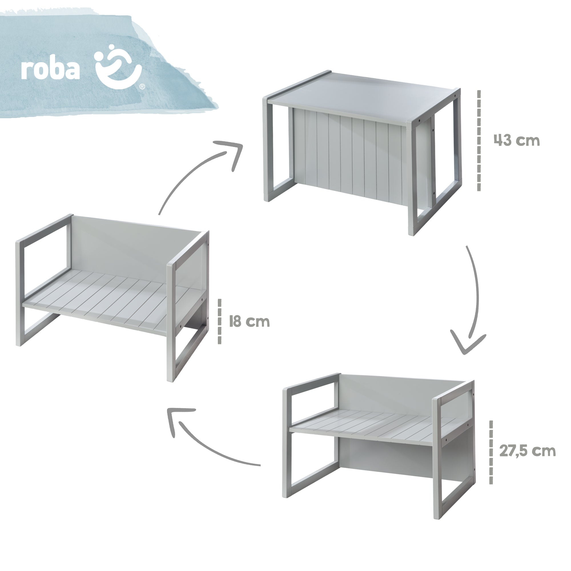 Roba 3041GA Sitzbank/ Tisch grau – Spielmöbel - Produktbild 6