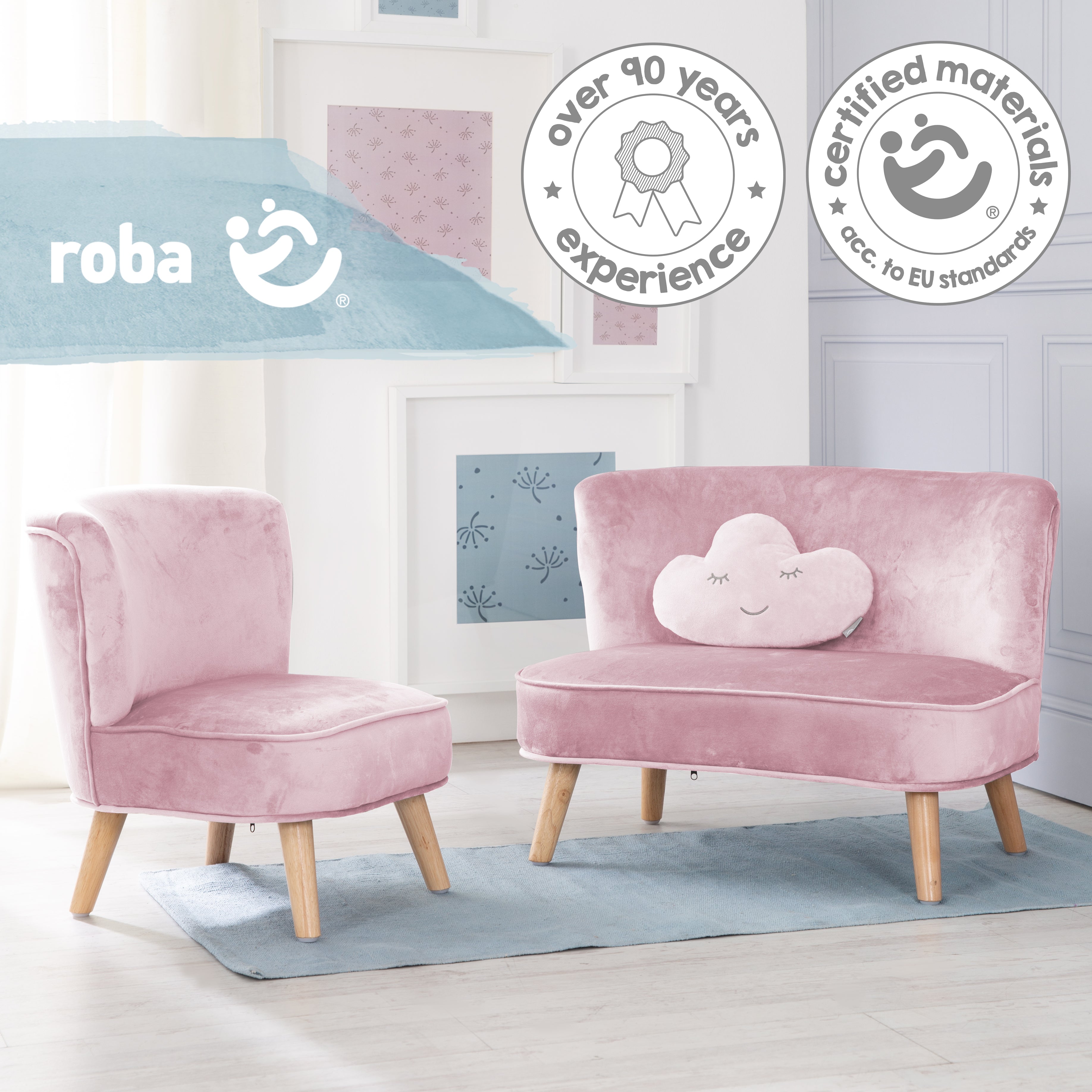 Roba 229S07M3 Lil Sofa Set groß roba Style rosa mauve – Spielmöbel - Produktbild 8