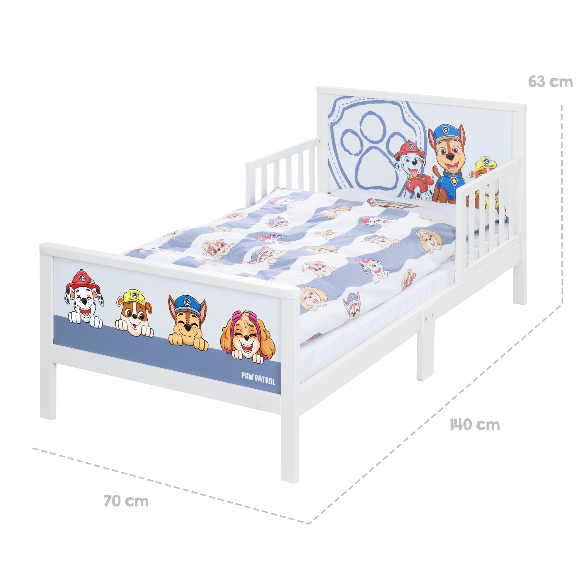 Roba 20330PW1 Komplettbett, 70x140 cm Paw Patrol weiß – Toddler Betten - Produktbild 3