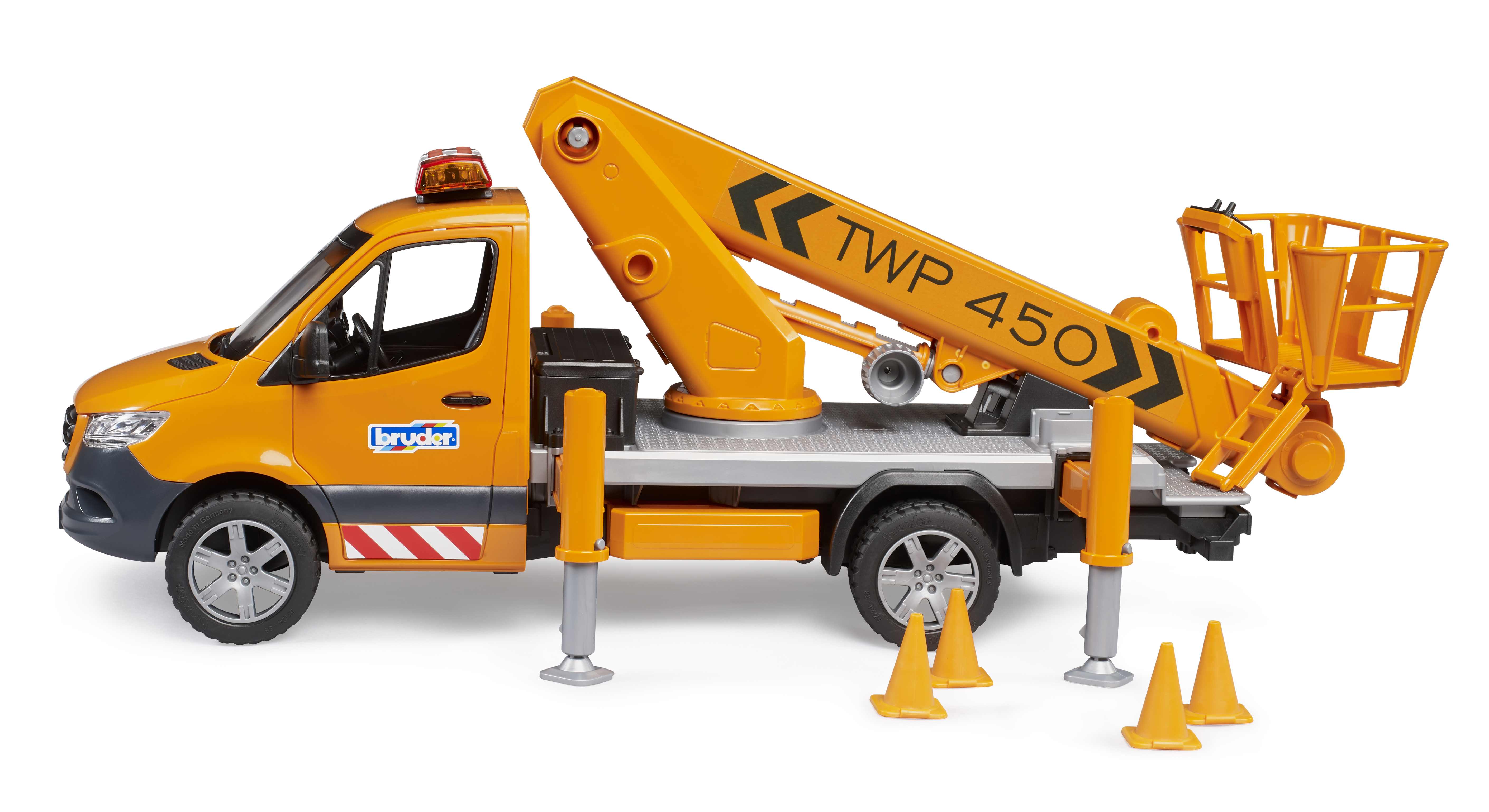 BRUDER 02679 - MB Sprinter Arbeitsbühne mit Light mit Sound Modul - Bild 7