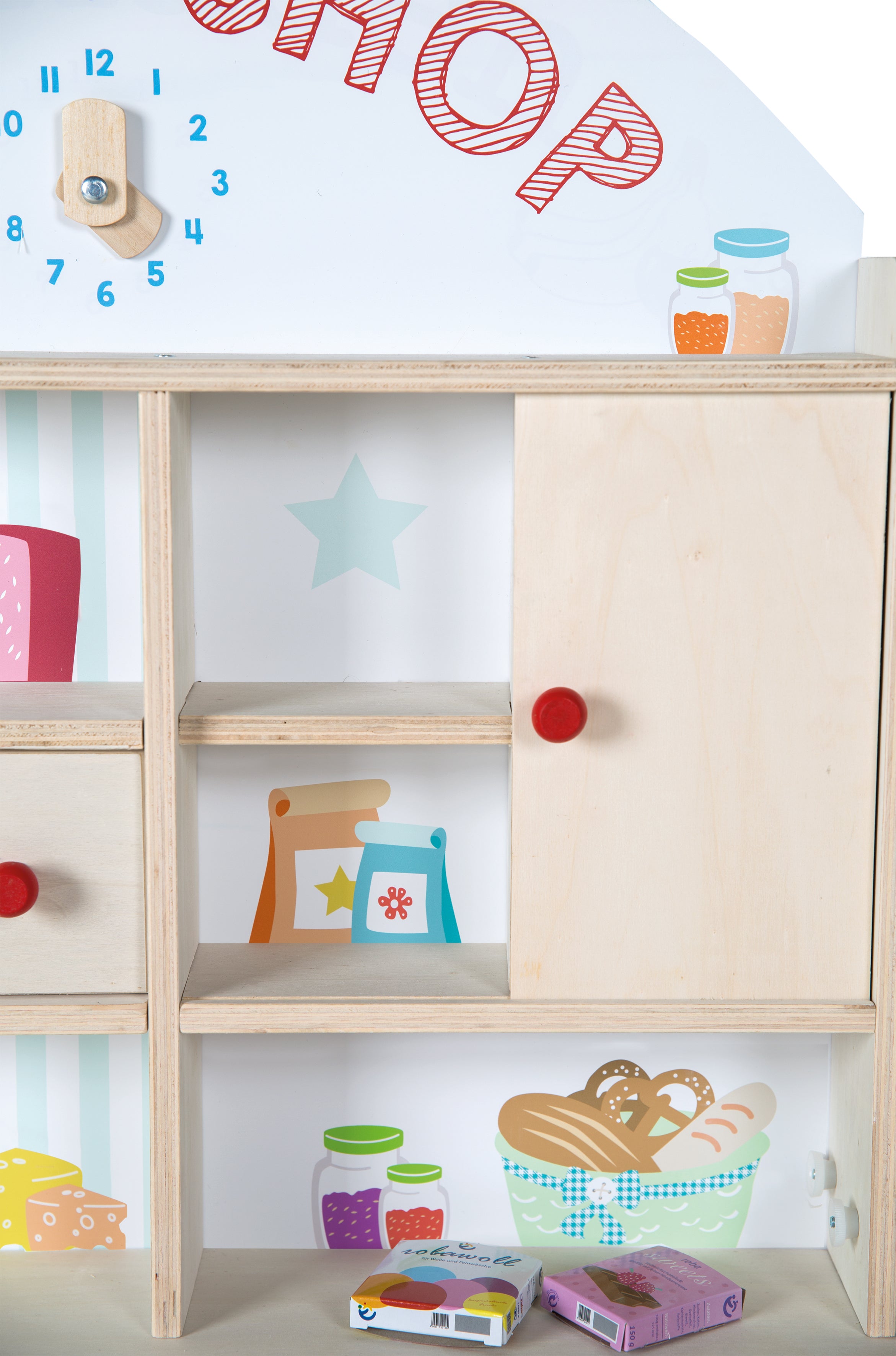 Roba 480021ZU Verkaufsstand mit Zubehör 9714 natur lackiert – Rollenspiel - Produktbild 4