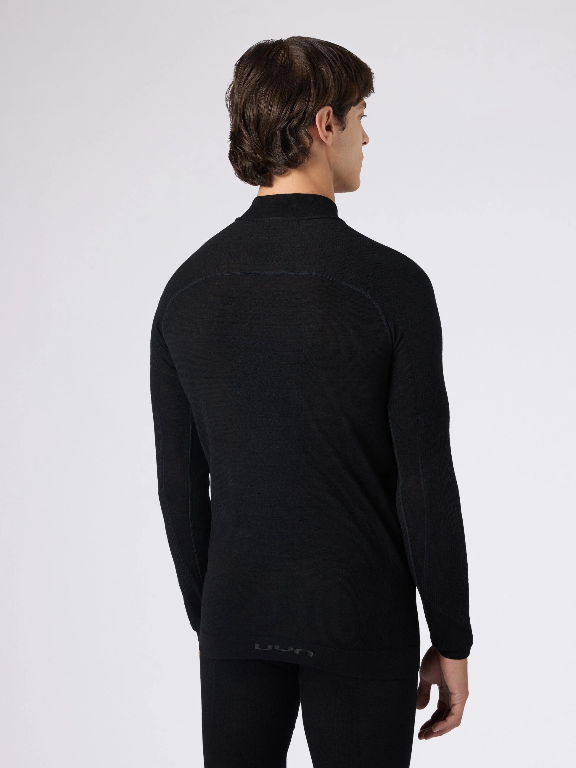 UYN Herren Fusyon Biotech UW Shirt Long_SL Zip Up U100517B000 - Schwarz GR. L/XL