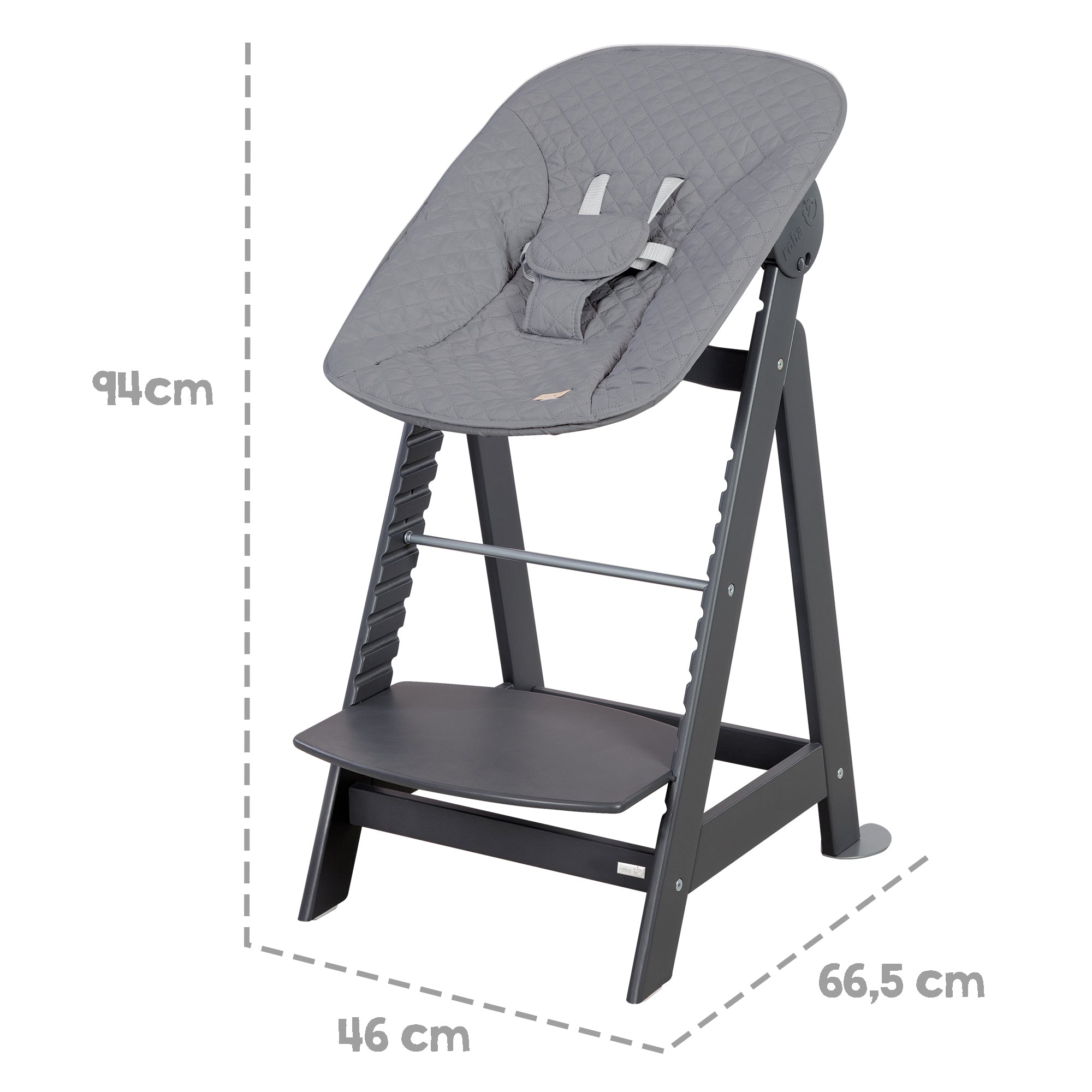 Roba 75063ANV233 Treppenhochstuhl, Set 2in1 anthrazit - Produktbild 3