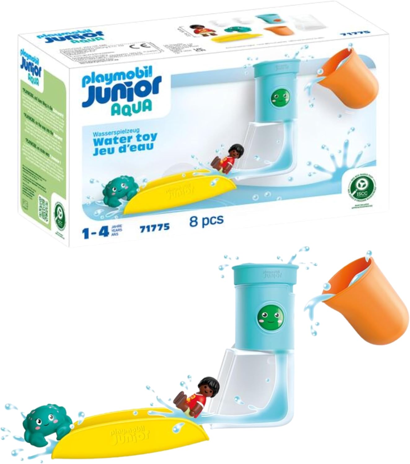 PLAYMOBIL 71775 junior aqua: wasserfalltank mit rutsche