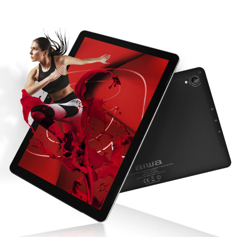 Aiwa_TAB-1003G_Tablet_10.1_Inch_IPS_Google_Android_10_USB-C, Computer, Elektronik, Tablet-Computer, Person, Frau