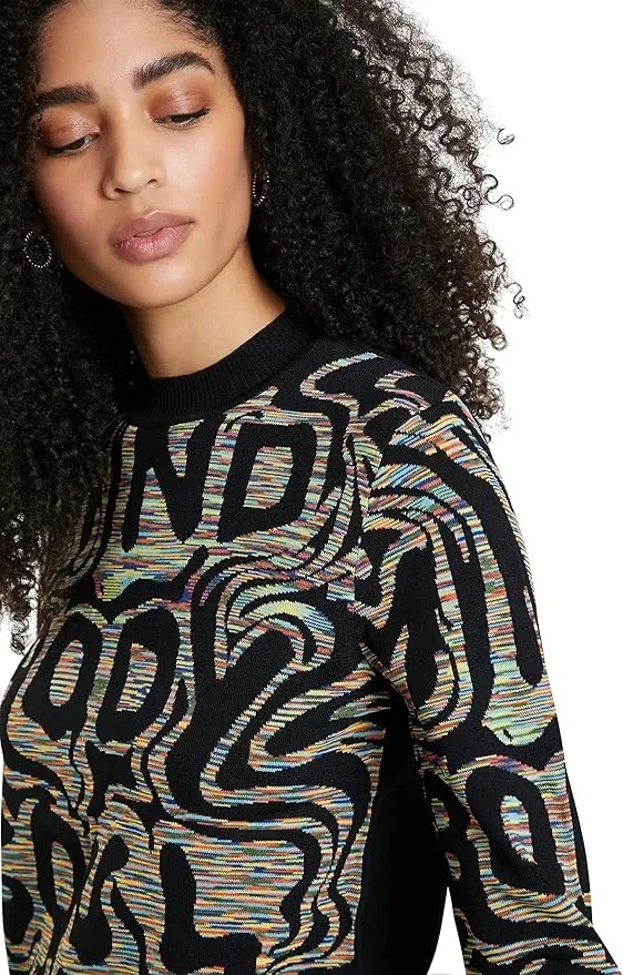 Desigual Damen Pullover „Estrasburgo“ - Schwarz gemustert 21WWJF209019 GR. L