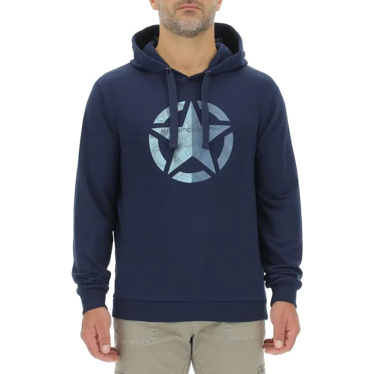 JEEP Herren Hoodie O103279BL - Dunkelblau mit großem Stern-Print GR. XXL