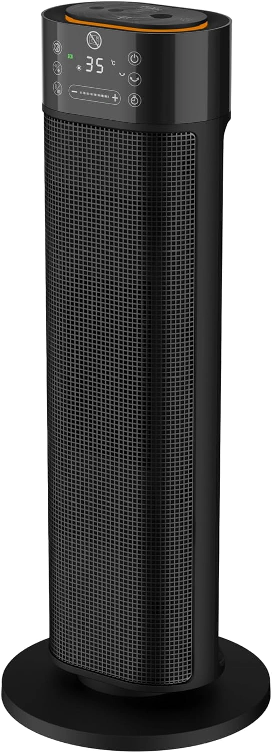 FAKIR Premium HT 1000 Tower Heizlüfter – 2000 W Heizleistung mit Luftbefeuchter, Fernbedienung, Schwarz