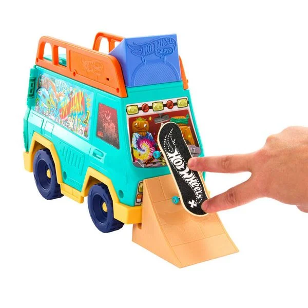 Hot Wheels Skate Tony Hawk Skatervan-Spielset mit exklusivem Fingerboard und abnehmbaren Skateschuhen