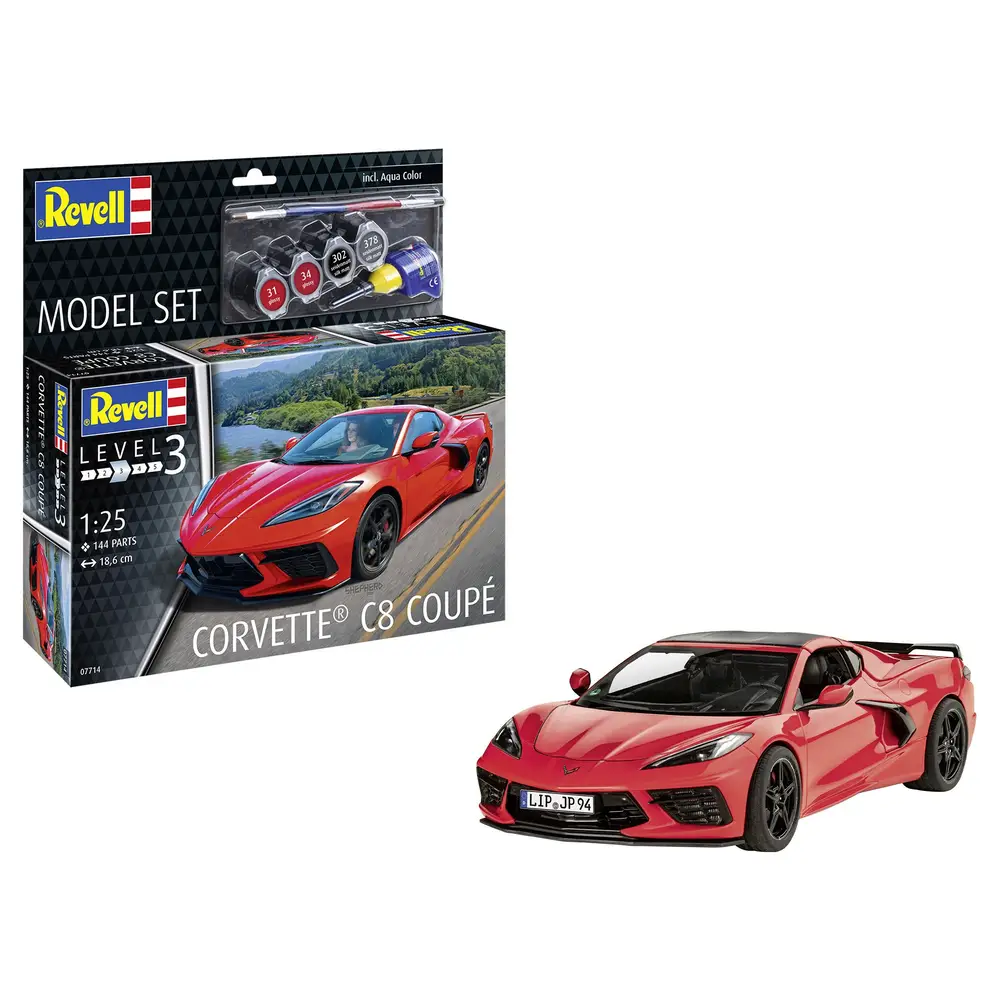 Revell 67714 Model Set Corvette® C8 Coupé - Sportwagen-Bausatz im Maßstab 1:25
