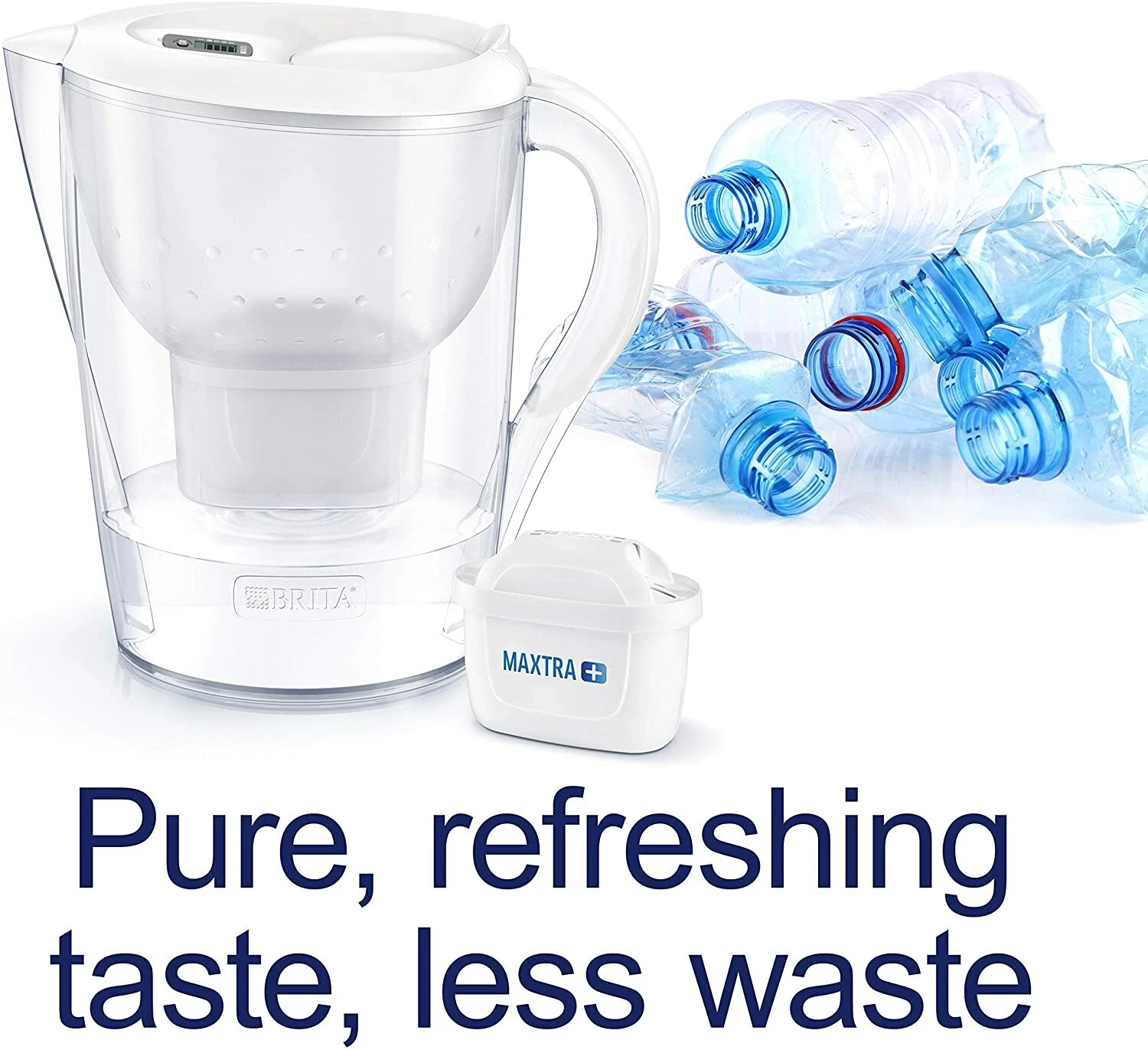 BRITA „Marella XL“ - Tischwasserfilter 3,5 l, Weiß, inkl. 1× MAXTRA+ Filter