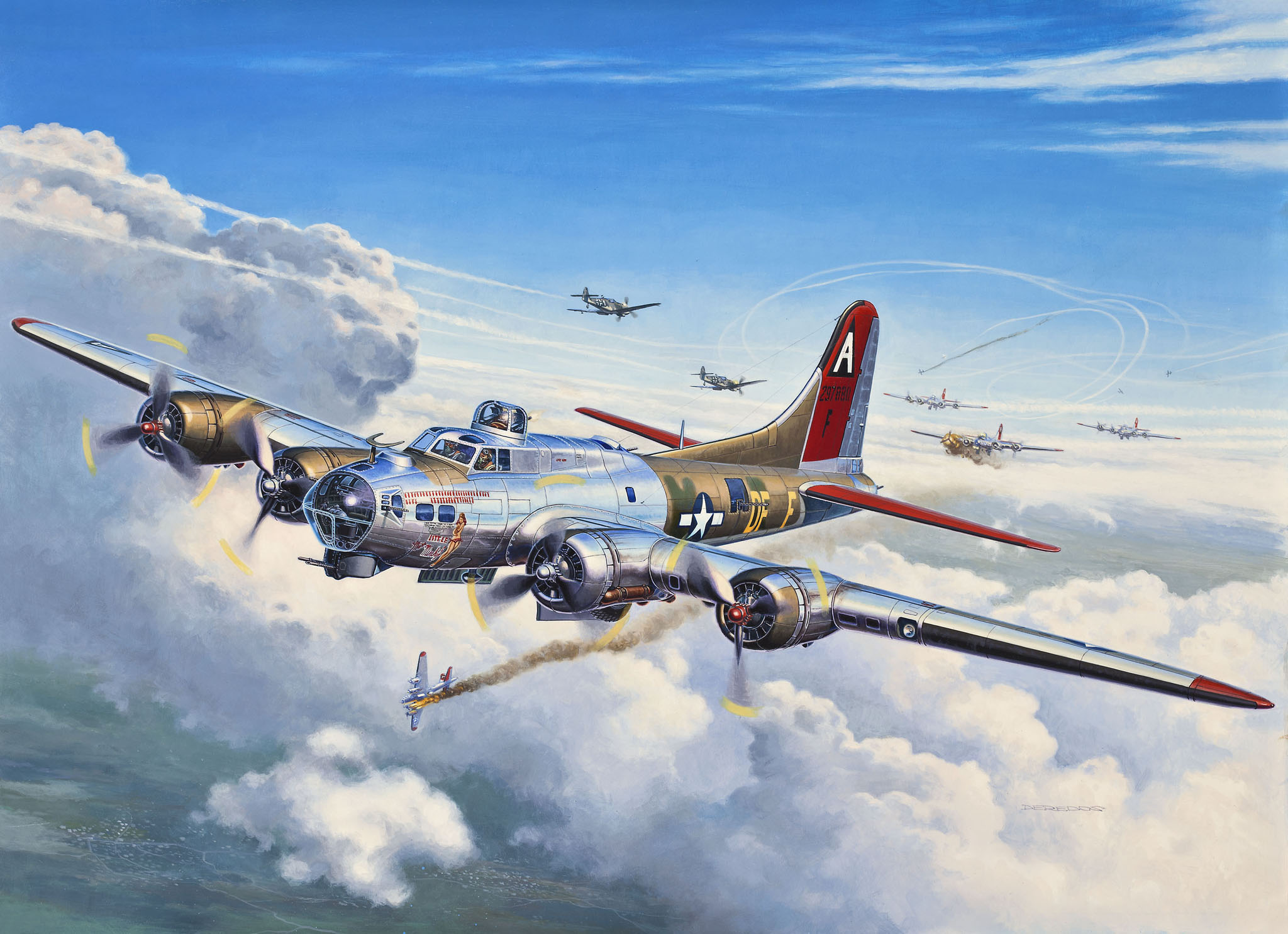 Flugzeug, Bomber, Kampfflugzeug, Person