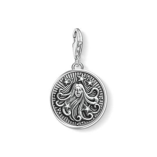 Thomas, Sabo, Anhänger, Charm-Club, Sternzeichen, Jungfrau, 925, Sterling, Silber, Geschwärzt, Zirkonia, Silberfarben, 1645-643-21, Zubehor, Anhänger, Schmuck, Medaillon