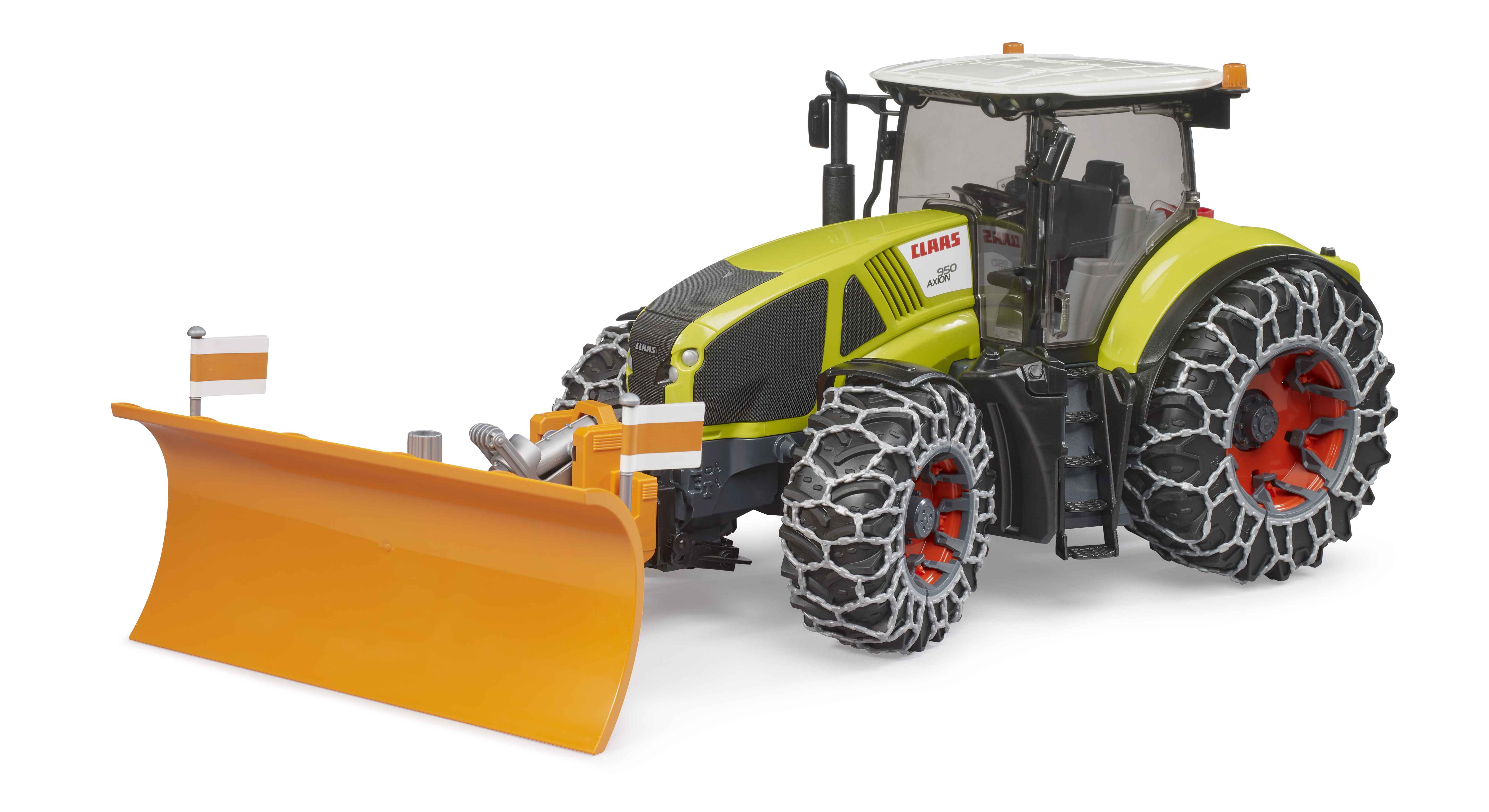 BRUDER 03018 - Claas Axion 950 mit Schneeketten und Räumschild