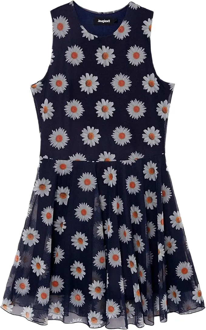 Desigual Damen Kleid „Nachavip“ - Dunkelblau mit Blumen 22SWVK48 GR. L