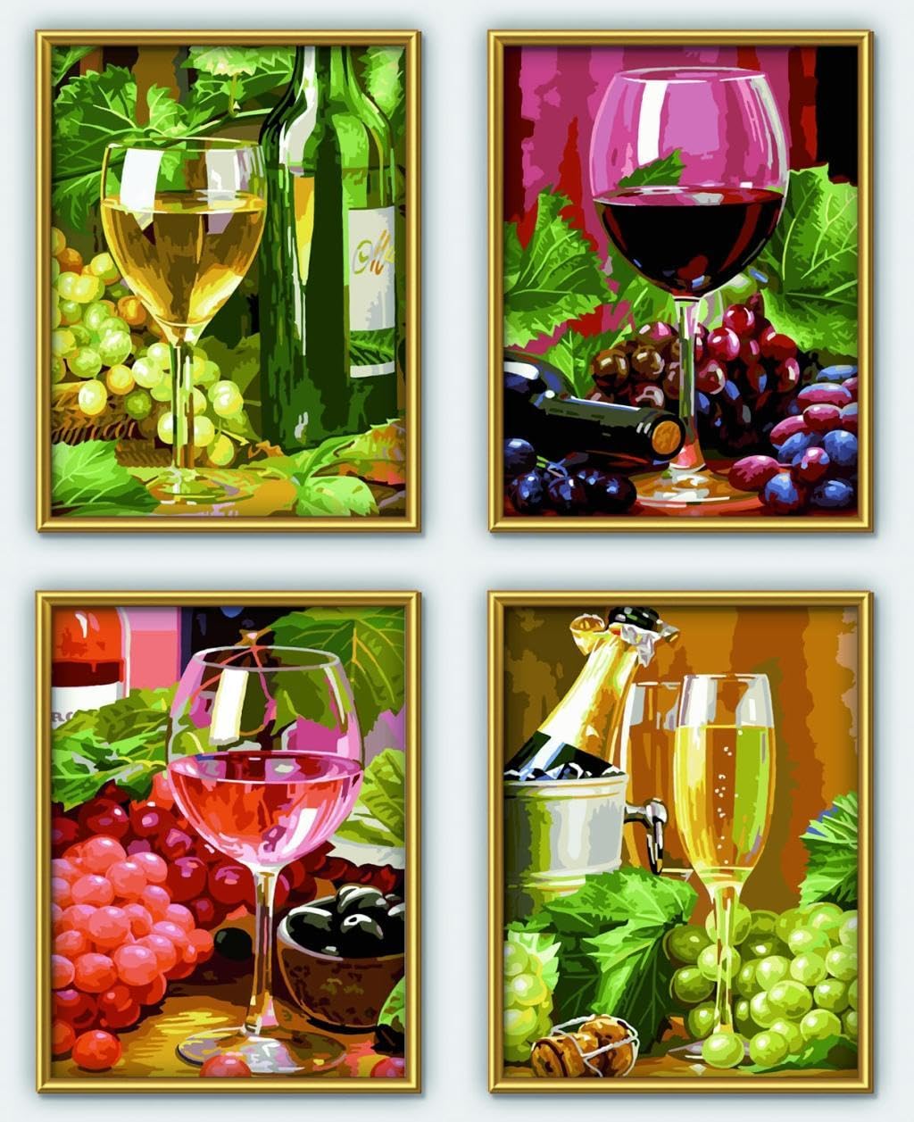 Glas, Malerei, Collage, Obst, Alkohol