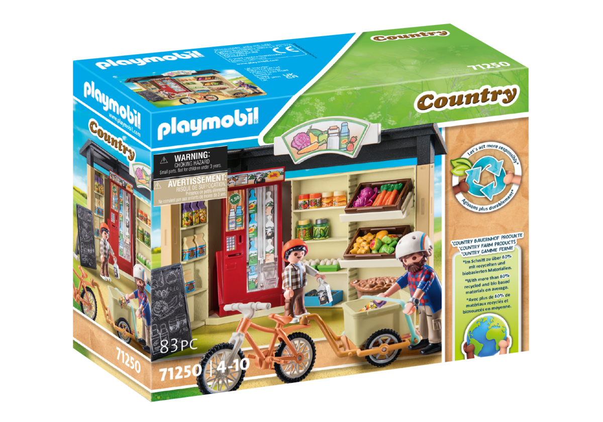 PLAYMOBIL_71250_24-Stunden-Hofladen, Kiosk, Person, Maschine, Rad
