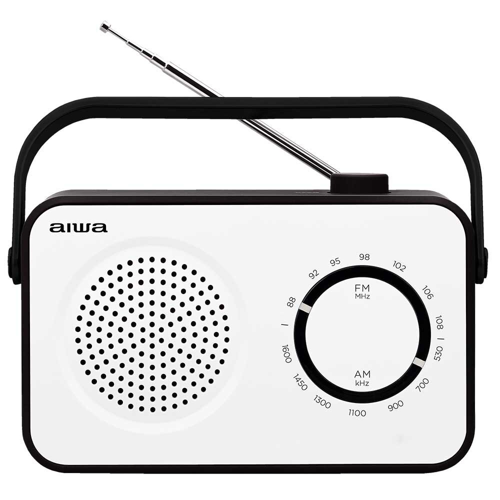 Aiwa_R-190BW_(UK)_Portable_Radio,_AM/FM,_Mains_&_Battery,_With_Headphone_Socket_Weiss_Schwarz, Elektronik, Radio, Kamera