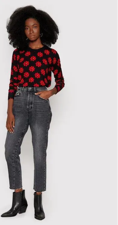 Desigual Damen Pullover „Nicaragua“ - Schwarz mit roten Punkten 21WWJF823001 GR. M