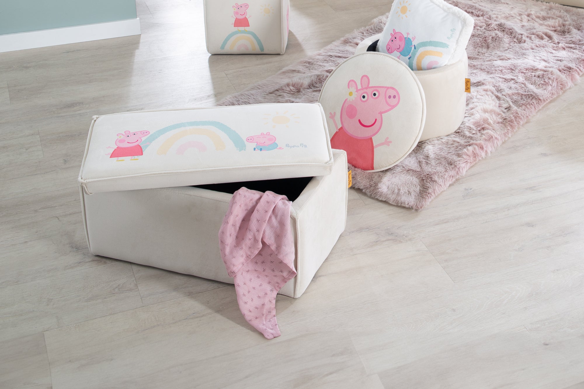 Roba 450141PP1 Kinderhocker mit Aufbewahrung Peppa Pig beige – Spielmöbel - Produktbild 8