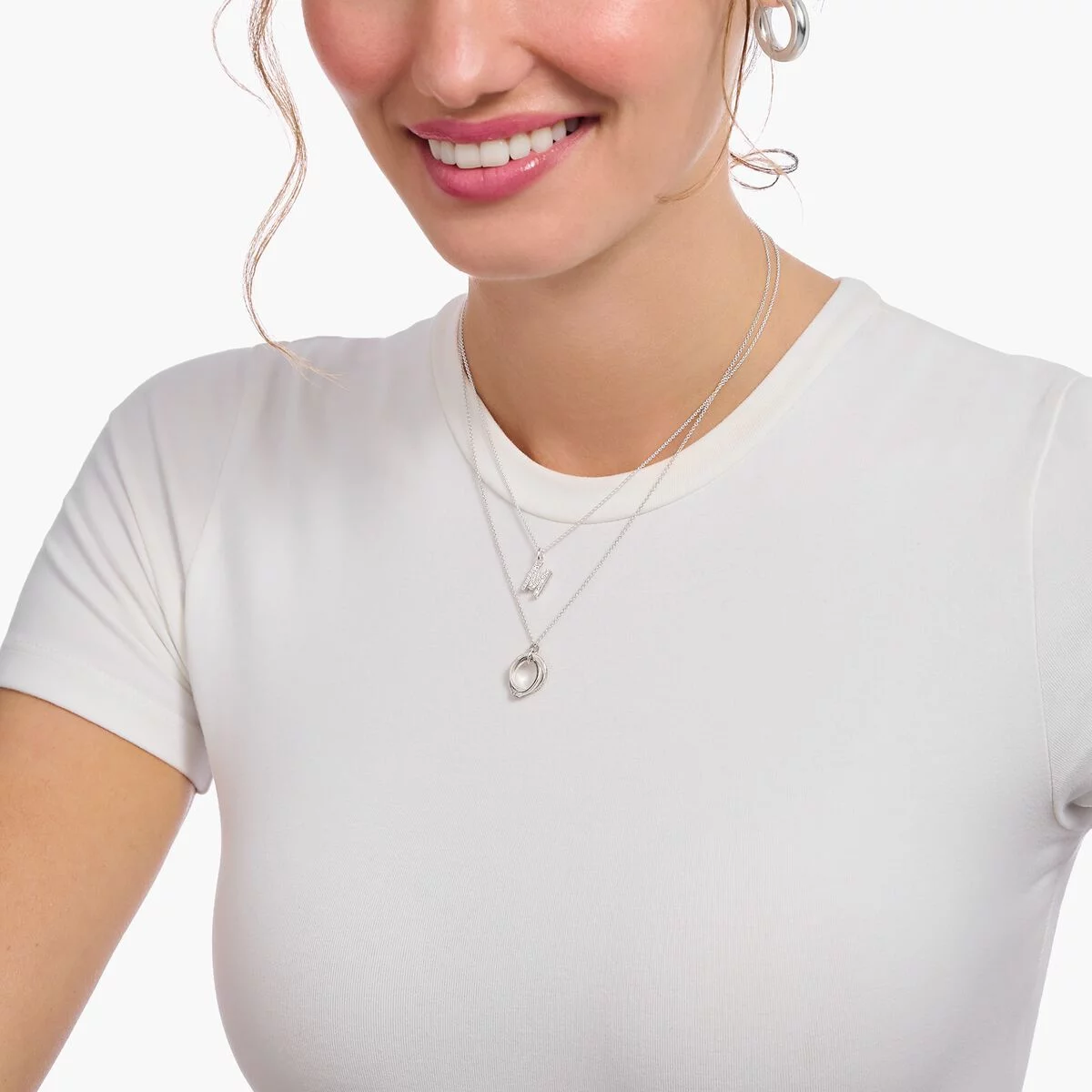 Thomas Sabo Kette Mit Anhänger Buchstabe M Länge 45 Cm Silber KE2252-051-14-L45V