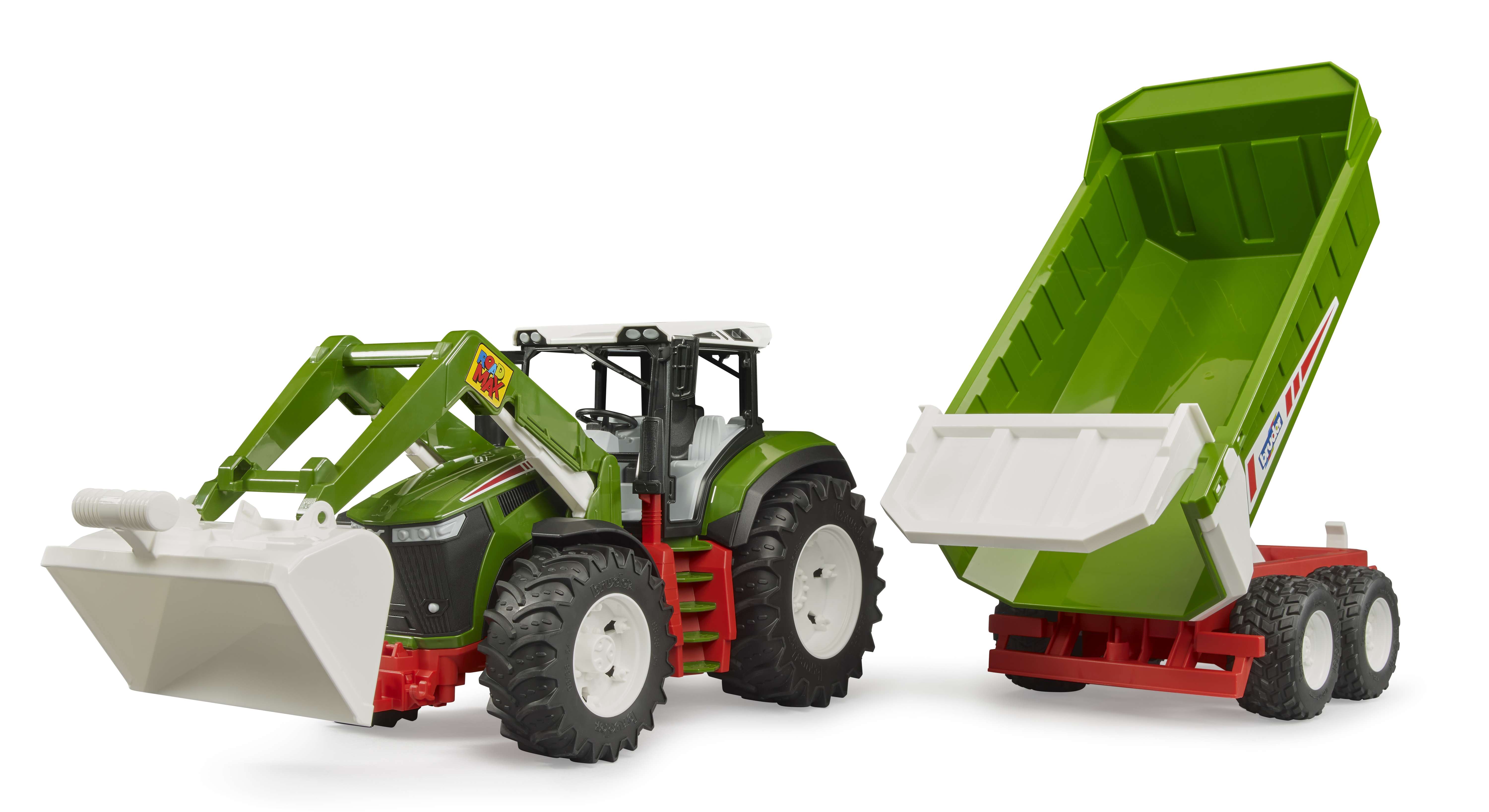 BRUDER 03452 - Roadmax Traktor mit Frontlader und Kippanhänger - Bild 6
