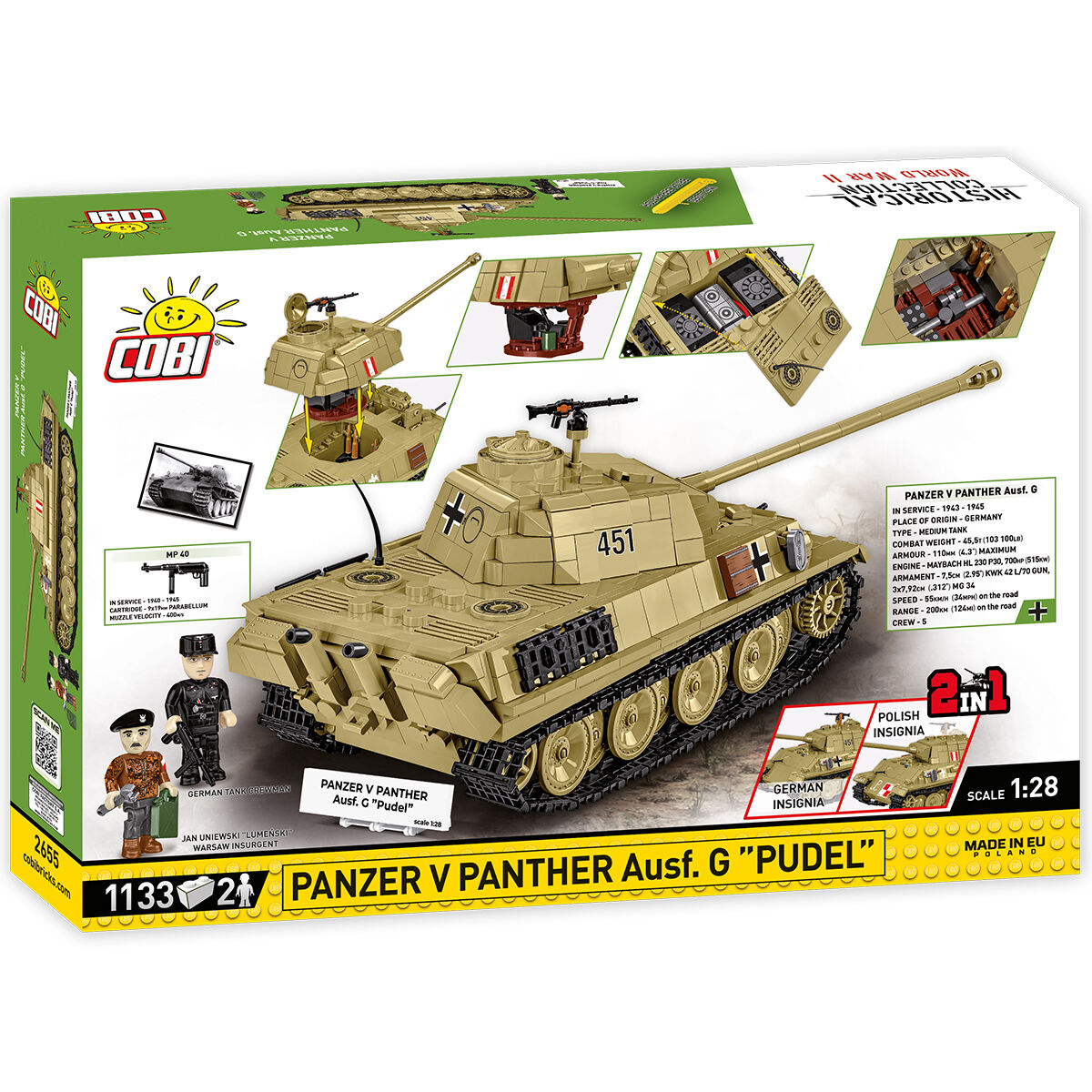 COBI 2655 - PANZER V Panther AUSF. G PUDEL, 1:28 - Bild 2