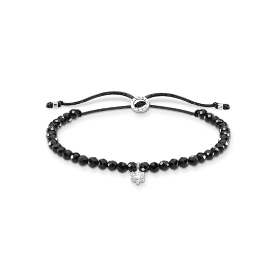 Thomas, Sabo, Armband, Charm-Club, Schwarze, Perlen, Weiße, Steine, Länge, 20, Cm, A1987-401-11, Zubehor, Armreif, Schmuck