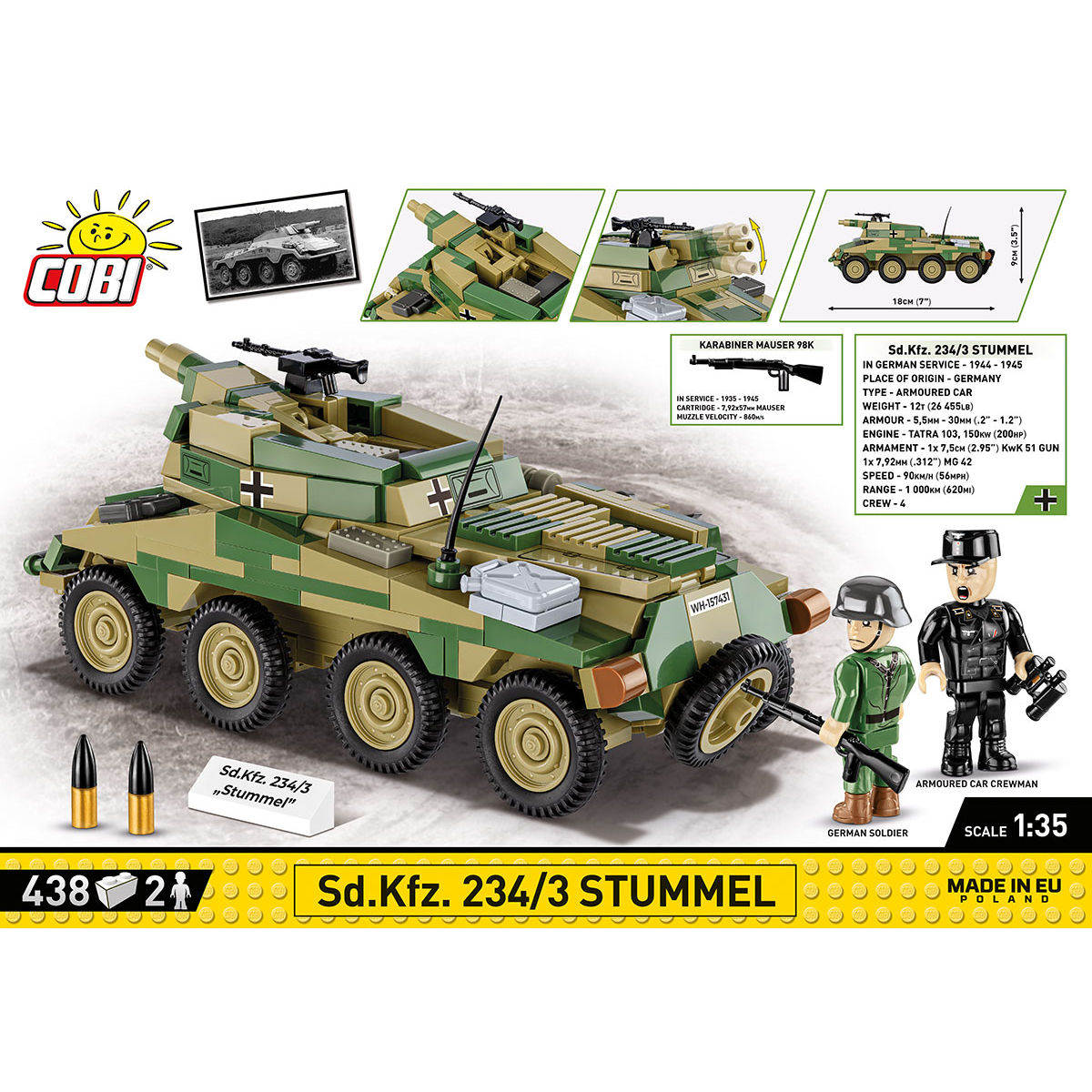 COBI 2288 - SDKFZ 234/3 Stummel SCALE 1:35 - Bild 4