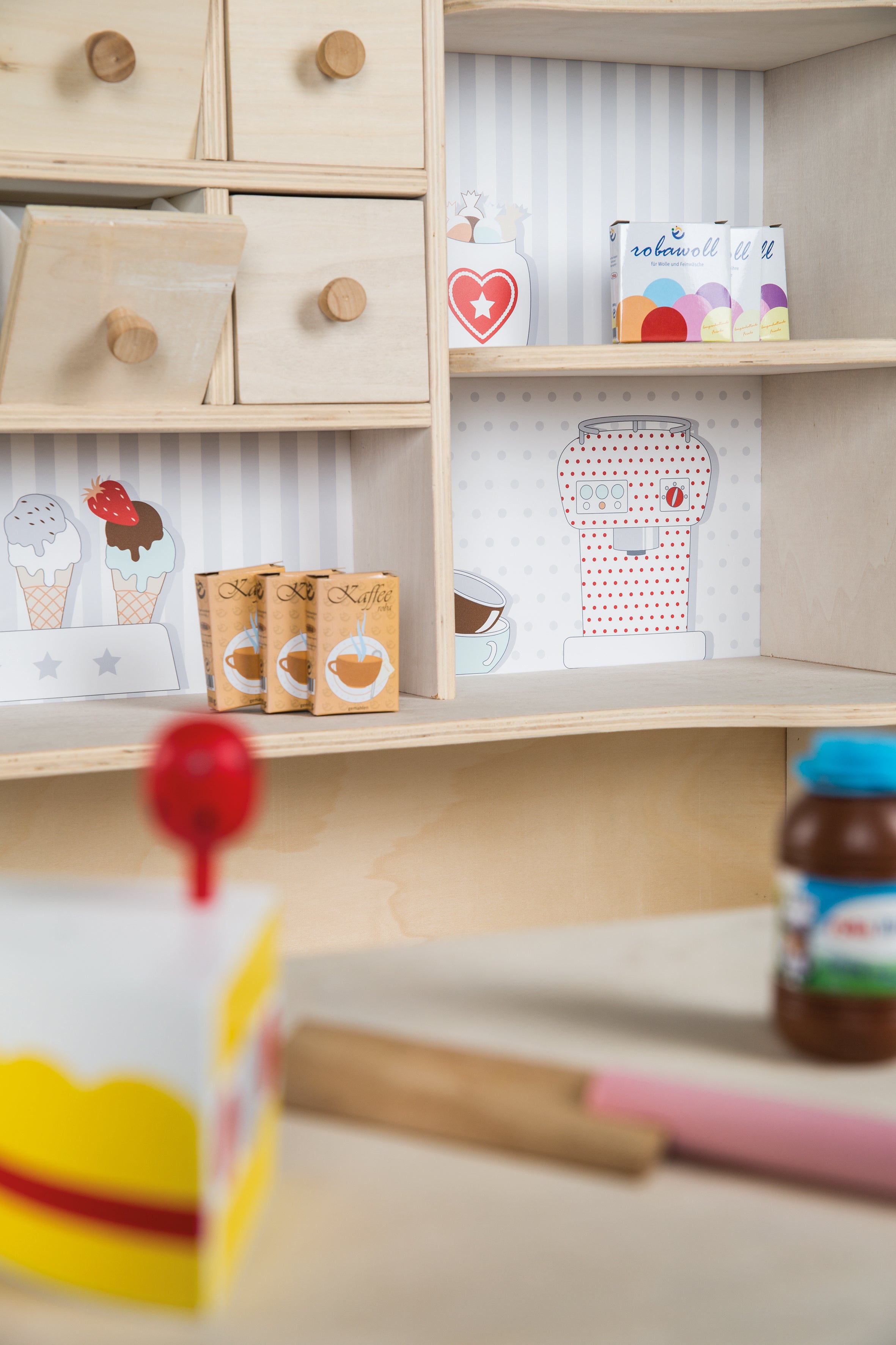 Roba 480020ZU Verkaufsstand mit Zubehör 9714 natur lackiert – Rollenspiel - Produktbild 6