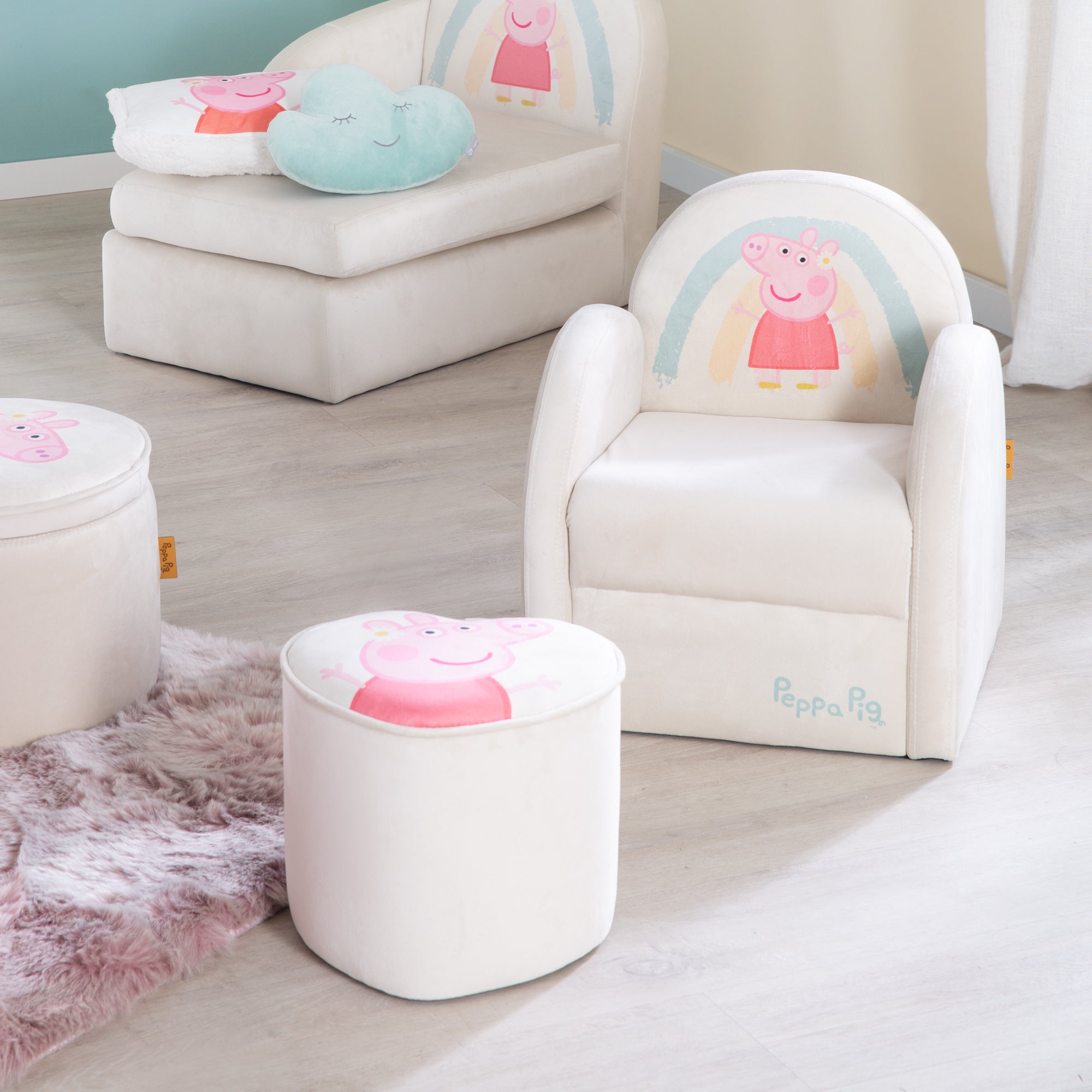 Roba 450135PP1 Kinderhocker in Herzform Peppa Pig beige – Spielmöbel - Produktbild 7