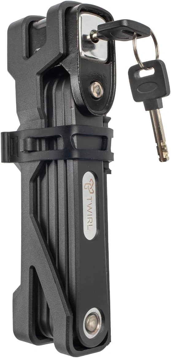 TWIRL 230581 – Faltschloss F.D. Schwarz mit Schlüssel & Halter