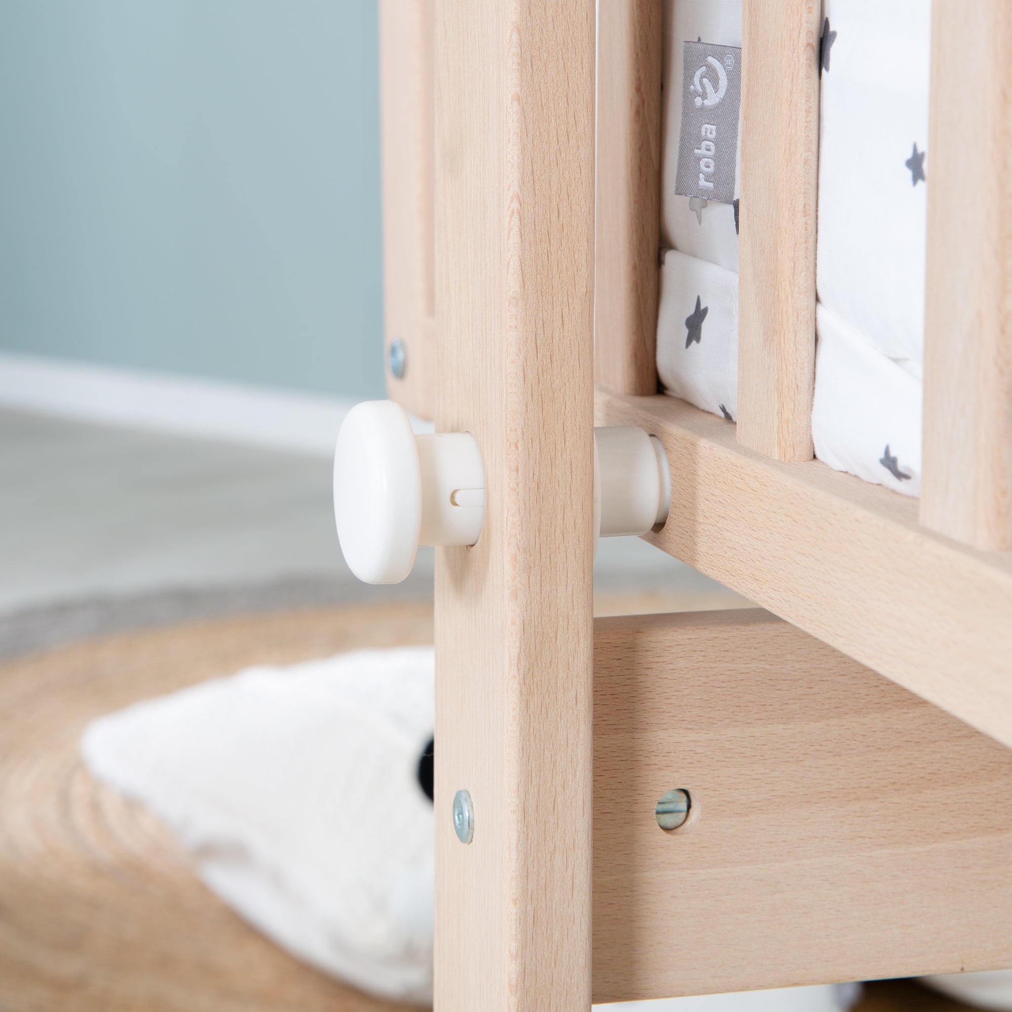 Roba 8955NAV235 Komplettwiegenset Sternenzauber grau Bio Buche natur - Produktbild 4