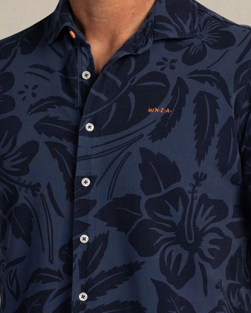 NZA 26CN589SNS Hemd - Kurzarm / Blau / Blumen