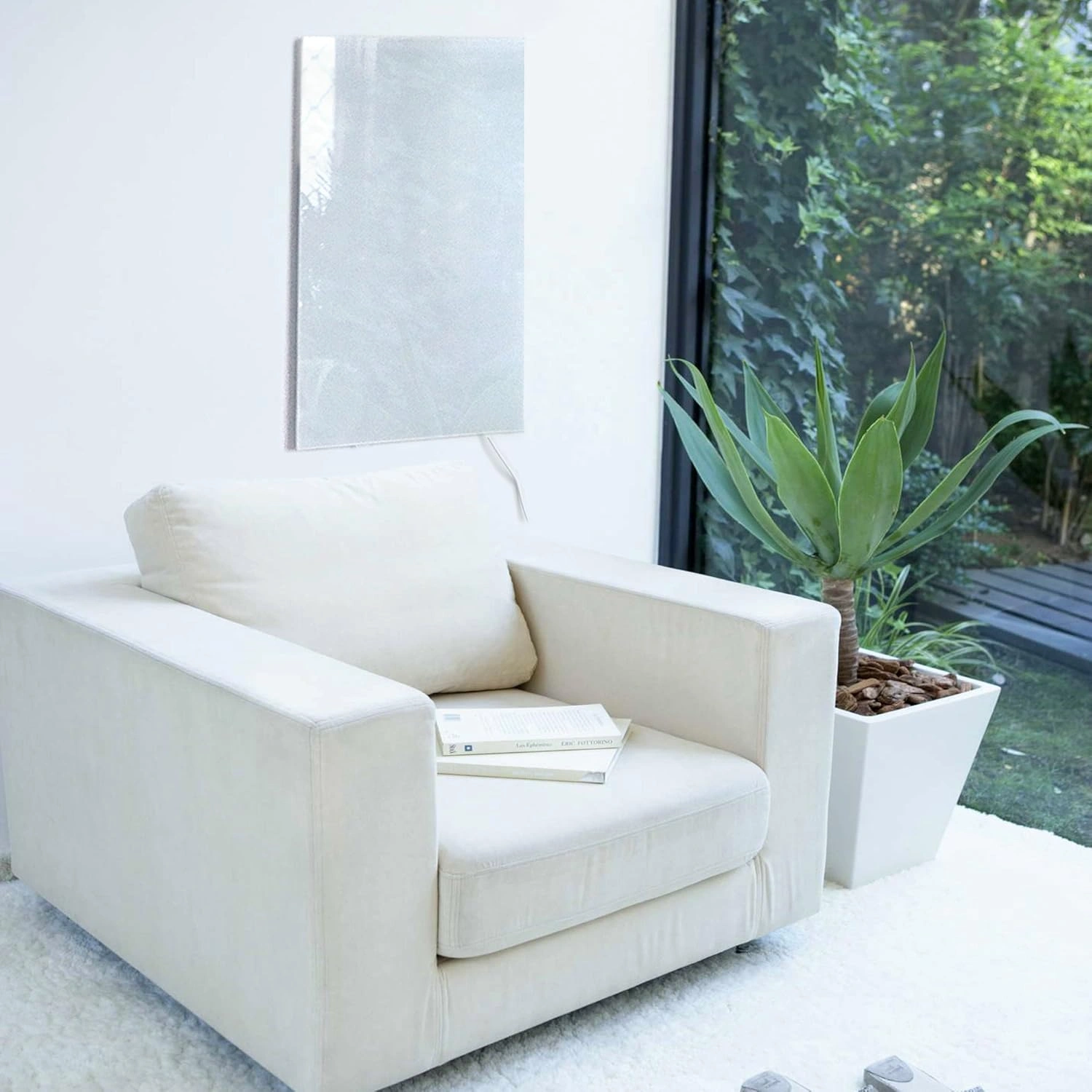 VIESTA® H580GW Infrarotheizung Glas Wandheizung 580 W – Infrarot Heizpaneel aus Sicherheitsglas, Weiß