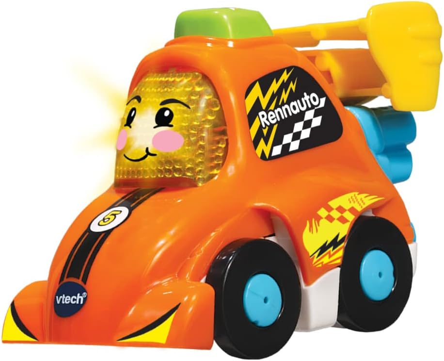 VTech Tut Tut Baby Flitzer Actionrampe 3-in-1, ab 1 Jahr VTech Tut Tut Baby Flitzer Actionrampe 3-in-1 mit Sprungrampe, Startturm, Rennauto mit Spoiler-Taste, 2 magischen Sensoren, 3 Singlieder & 6 Kindermelodien, kindersicheres Batteriefach, ab 1 Jahr,